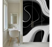 Kioldoq Papier Peint Chambre Adulte Peinture Fluide, Stickers Meuble Art Abstrait, Papier Peint Intissé Marbre Noir Et Blanc Vinyle Autocollant Pour Salon Porte Placard Décoration Murale 360x250 cm