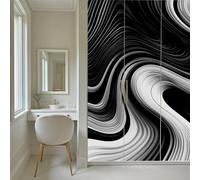 Kioldoq Papier Peint Chambre Adulte Peinture Fluide, Stickers Meuble Marbre Abstrait, Papier Peint Intissé Noir Et Blanc Vinyle Autocollant Pour Salon Porte Placard Décoration Murale 250x175 cm
