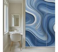 Kioldoq Papier Peint Chambre Adulte Peinture Fluide, Stickers Meuble Marbre Abstrait, Papier Peint Intissé Bleu Clair Vinyle Autocollant Pour Salon Porte Placard Décoration Murale 250x175 cm