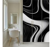 Kioldoq Papier Peint Chambre Adulte Peinture Fluide, Stickers Meuble Marbre Abstrait, Papier Peint Intissé Noir Et Blanc Vinyle Autocollant Pour Salon Porte Placard Décoration Murale 360x250 cm