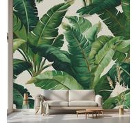 Kioldoq Papier Peint Chambre Adulte Tropical Botanique, Stickers Meuble Arbre Plante, Papier Peint Intissé Feuilles De Palmier Vinyle Autocollant Pour Salon Porte Placard Décoration Murale 250x175 cm