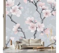 Kioldoq Papier Peint Intissé Pomme De Prune, Papier Peint Panoramique Floral Botanique, Stickers Meuble Motif Fleur Pour Salon Chambre Porte Placard Décoration Murale 400 x 280 cm