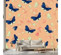 Kioldoq Papier Peint Panoramique Animaux Amour, Papier Peint Adhésif Papillon Cœur, Stickers Intissé Feuille Plante, Autocollant Meuble Pour Salon Chambre Cuisine Bureau 300x210 cm