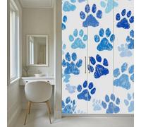 Kioldoq Papier Peint Panoramique Empreintes De Pattes, Stickers Meuble Chien Animaux, Papier Peint Autocollant Bleu Et Blanc Autocollant Meuble Pour Salon Chambre Decoration Cuisine 450x315 cm