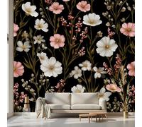 Kioldoq Papier Peint Panoramique Fleurs Sauvages, Stickers Meuble Floral Plante, Papier Peint Autocollant Motif Fleur Autocollant Meuble Pour Salon Chambre Decoration Cuisine 100x70 cm