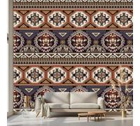 Kioldoq Papier Peint Panoramique Geometrique Hexagone, Stickers Meuble Tribal Ethnique, Papier Peint Autocollant Exotique Autocollant Meuble Pour Salon Chambre Decoration Cuisine 100x70 cm