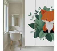 Kioldoq Papier Peint Panoramique Mignon Animaux, Stickers Meuble Renard Feuille, Papier Peint Autocollant Dessin Animé Autocollant Meuble Pour Salon Chambre Decoration Cuisine 450x315 cm