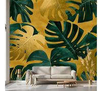 Kioldoq Papier Peint Panoramique Motif Botanique, Papier Peint Adhésif Tropical Monstera, Stickers Intissé Motif Feuilles, Autocollant Meuble Pour Salon Chambre Cuisine Bureau 300x210 cm