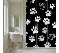 Kioldoq Papier Peint Panoramique Noir Et Blanc, Stickers Meuble Empreintes De Pattes, Papier Peint Autocollant Chiot Animaux Autocollant Meuble Pour Salon Chambre Decoration Cuisine 450x315 cm