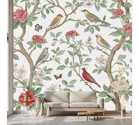 Kioldoq Papier Peint Panoramique Oiseau Animaux, Stickers Meuble Feuille Botanique, Papier Peint Autocollant Motif Fleur Autocollant Meuble Pour Salon Chambre Decoration Cuisine 450x315 cm