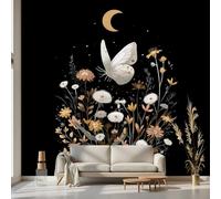 Kioldoq Papier Peint Panoramique Papillon, Stickers Meuble Fleurs Sauvages, Papier Peint Autocollant Motif Fleur Autocollant Meuble Pour Salon Chambre Decoration Cuisine 450x315 cm