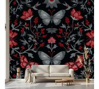 Kioldoq Papier Peint Panoramique Papillon, Stickers Meuble Fleurs Sauvages, Papier Peint Autocollant Motif Fleur Autocollant Meuble Pour Salon Chambre Decoration Cuisine 450x315 cm
