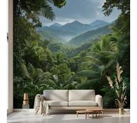 Kioldoq Papier Peint Panoramique Paysage Naturel, Papier Peint Adhésif Tropical Plante, Stickers Intissé Motif Botanique, Autocollant Meuble Pour Salon Chambre Cuisine Bureau 300x210 cm