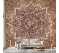 Kioldoq Papier Peint Panoramique Tribal Geometrique, Papier Peint Adhésif Motif Mandala, Stickers Intissé Bohème Ethnique, Autocollant Meuble Pour Salon Chambre Cuisine Bureau 300x210 cm