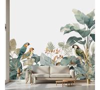 Kioldoq Papier Peint Panoramique Tropical Oiseau, Stickers Meuble Arbre Botanique, Papier Peint Autocollant Feuilles De Palmier Autocollant Meuble Pour Salon Chambre Decoration Cuisine 100x70 cm