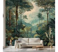 Kioldoq Papier Peint Panoramique Tropical Plante, Papier Peint Adhésif Motif Botanique, Stickers Intissé Paysage Naturel, Autocollant Meuble Pour Salon Chambre Cuisine Bureau 300x210 cm