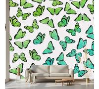 Kioldoq Papier Peint Panoramique Vert Papillon, Stickers Meuble Animaux, Papier Peint Autocollant Simplicité Esthétique Autocollant Meuble Pour Salon Chambre Decoration Cuisine 450x315 cm