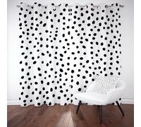 Kioldoq Pois Point Rideaux Occultant Thermique Isolant, Moderne Simplicité Rideaux Salon 140x175cm, Noir Et Blanc Curtains A Oeillets Occultants, Draperies Opaque Intérieurs Chambre