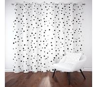 Kioldoq Pois Point Rideaux Salon 117x183cm, Noir Et Blanc Rideaux Occultant Thermique Isolant, Moderne Simplicité Curtains A Oeillets Occultants, Draperies Opaque Intérieurs Chambre