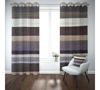 Kioldoq Rayures Horizontales Rideau Opaque Chambre 140x245cm, Stripes Rideaux Thermiques Isolants Anti Froid Et Chaleur Simplicité Moderne Draperies A Oeillets Occultants, Rideau Brise Vue