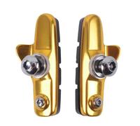 KiooS Plaquettes de Frein de vélo de Route plaquette de Frein en Caoutchouc 1 Paire Bloc de Frein de Route Support de freinage Chaussures Cycle Frein Sabot Partie vélo pièce de Frein(Gold)