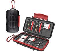 Kiorafoto 36 Slots Support de Carte SD pour 18 TF + 12 SD + 6 CF Support de Carte Mémoire Étui Portefeuille de Stockage MSD Micro SD SDHC SDXC Carte Mémoire SDUC avec Mousqueton Compact et Portable