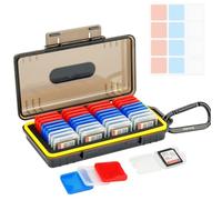 Kiorafoto Boite Carte SD 36 Paquets - Etui en Plastique 3 Couleurs pour SDXC SDHC - Résistant à l'Eau, Pochette Rangement avec Étiquette, Portable