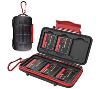 Kiorafoto Boite Rangement Carte Compact Flash, Professionnel Imperméable aux Chocs pour 6 Cartes CF, Etui Carte Compact Flash avec Crochet et Boucle, Petit et Portable
