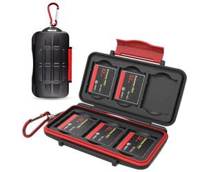 Kiorafoto Boite Rangement Carte Compact Flash, Professionnel Imperméable aux Chocs pour 6 Cartes CF, Etui Carte Compact Flash avec Crochet et Boucle, Petit et Portable