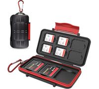 Kiorafoto Boite Rangement Carte SD, 9 Emplacements Résistant à l'eau et aux Chocs pour 6 SD SDXC SDHC et 3 Compact Flash CF, Etui Carte Compact Flash Avec Crochet et Boucle, Résistant à l'eau Portable