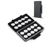 Kiorafoto Étui de rangement pour piles 2024 pour 20 piles boutons, étanche et résistant aux chocs, étui de protection portable, coussinets internes en mousse EVA pour protéger efficacement la batterie