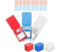 Kiorafoto Lot de 24 Étuis Multicolores en Plastique Transparent pour Cartes SD et Micro SD - Boîte à Bijoux avec Étiquettes