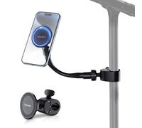 Kiorafoto Support de Microphone pour téléphone, Support magnétique pour téléphone 11" avec col de Cygne Amovible et Angle de Verrouillage, Support de Microphone Flexible pour Musique