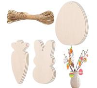 Kioriur Ornement des Découpes en Bois Vierge De Pâques, Signes en De Pâques Inachevés - Coupé De Bois Pâques De Pâques Signes De Carottes D'oeufs,Décoration De Printemps De La Classe Ma Main