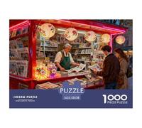 Kiosque à journaux d'antan Puzzle en Bois Imperméable DIY Puzzles De 1000 Pièces pour Adultes Cadeaux Défi Et Casse-tête De Décoration pour La Maison