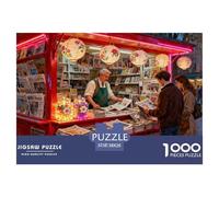 Kiosque à journaux d'antan Puzzle en Bois Imperméable Puzzles De 1000 Pièces pour Adultes Impossible Jeux De Stimulants