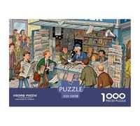 Kiosque aux journaux, Panique du Matin Puzzle en Bois Imperméable DIY Puzzles De 1000 Pièces pour Adultes Cadeaux Coloré De Décoration pour La Maison