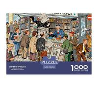 Kiosque aux journaux, Panique du Matin Puzzle en Bois Imperméable DIY Puzzles De 1000 Pièces pour Adultes Cadeaux Impossible De Décoration pour La Maison