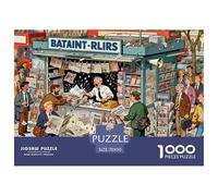 Kiosque aux journaux, Panique du Matin Puzzle en Bois Imperméable Puzzles De 1000 Pièces pour Adultes Cadeaux Défi Et Casse-tête Jeux De Stimulants