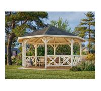 Kiosque de jardin Betty en bois - PALMAKO - diamètre 465 cm - 18 m²