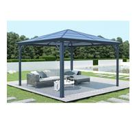 Kiosque de jardin - Cazeboo - GRACE - 350 x 350 cm - Gris anthracite - Toit polycarbonate