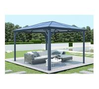 Kiosque de jardin - Cazeboo - GRACE - 400 x 300 cm - Gris anthracite - Toit polycarbonate
