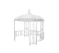 Kiosque de jardin en métal façon fer forgé D300 x H305 cm - Blanc - TILCARA