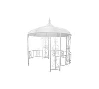 Kiosque de jardin en métal façon fer forgé D300 x H305 cm - Blanc - TILCARA