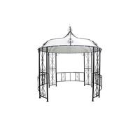 Kiosque de jardin en métal façon fer forgé D300 x H305 cm - Noir - TILCARA