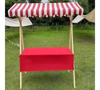 Kiosque de restauration de rue portable - Chariot de marché extérieur en bois, stand de vente de desserts créatif pour les fêtes, les anniversaires et les mariages (rouge, 150 cm/59 po) - Pa