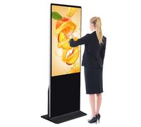 Kiosque de signalisation numérique - Écran publicitaire LCD 4K UHD de 55 pouces avec Wi-Fi, entrée HDMI/USB - Affiche verticale debout au sol pour une meilleure communication visuelle