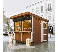Kiosque d'extérieur premium - 5,9m² - H240x248x305 cm - LP Smartside panneau construction - Timbela M950-REDWOOD RED