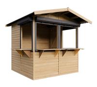 Kiosque en bois avec volets roulants 4 m², stand de vente en bois