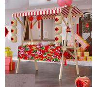 Kiosque en bois for la vente de hot-dogs, chariot de vendeur mobile pliable et portable avec auvent, présentoir for marchés de producteurs, centres commerciaux, kiosques de vente au détail, salons pro